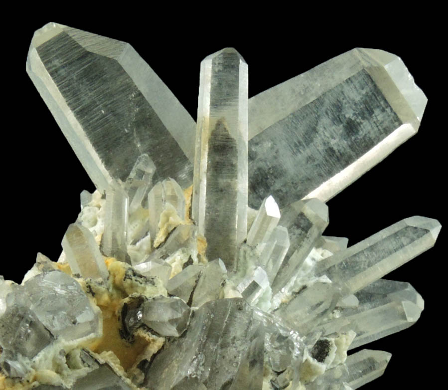 Quartz (Japan Law-twinned crystals) with Wavellite from Llallagua Mine (Siglo XX Mine), Bustillos Province, Potosi Department, Bolivia