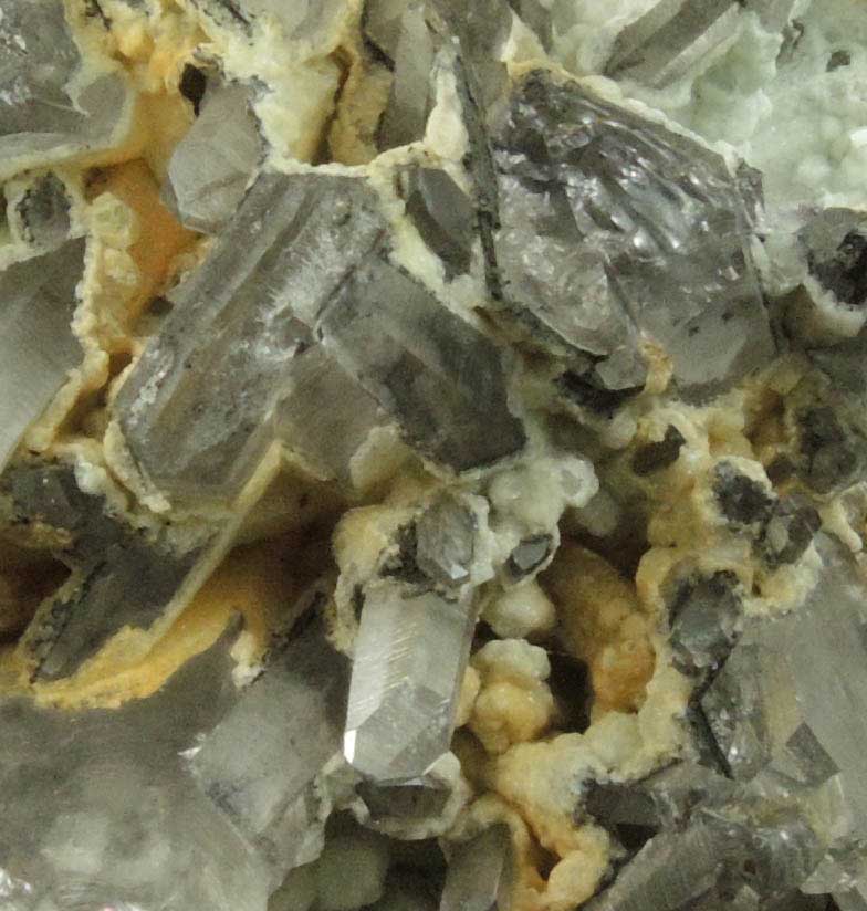 Quartz (Japan Law-twinned crystals) with Wavellite from Llallagua Mine (Siglo XX Mine), Bustillos Province, Potosi Department, Bolivia