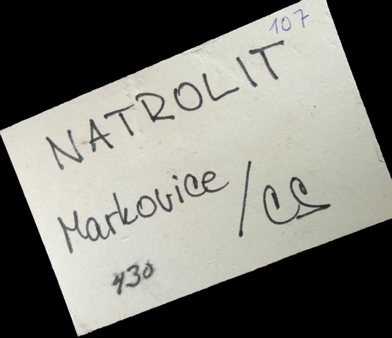 Natrolite with minor Calcite from Markovice, Kutná Hora, Bohemia, Czech Republic
