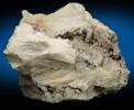 Quartz var. Rose Quartz Crystals with Cookeite on Albite from Rose Quartz Locality, Plumbago Mountain, Newry, Oxford County, Maine