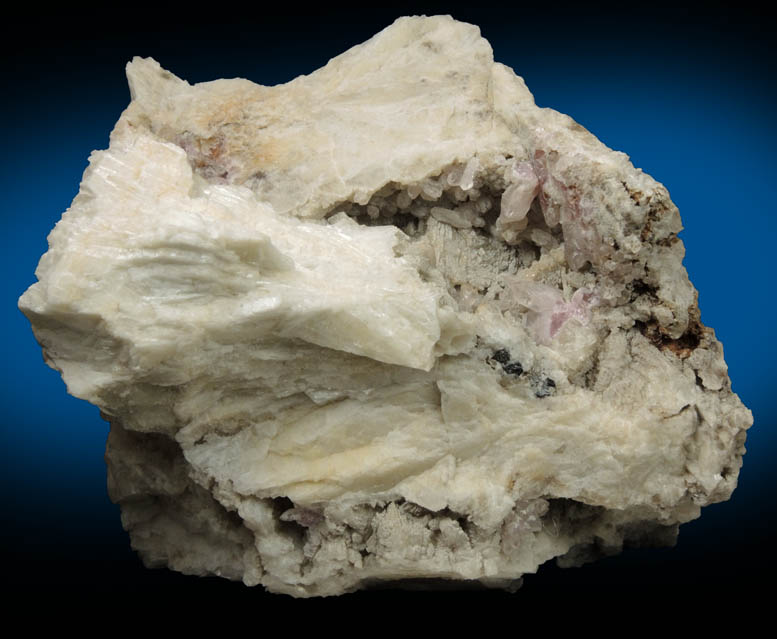 Quartz var. Rose Quartz Crystals with Cookeite on Albite from Rose Quartz Locality, Plumbago Mountain, Newry, Oxford County, Maine