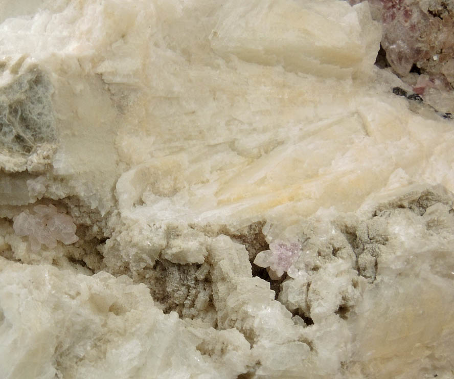 Quartz var. Rose Quartz Crystals with Cookeite on Albite from Rose Quartz Locality, Plumbago Mountain, Newry, Oxford County, Maine