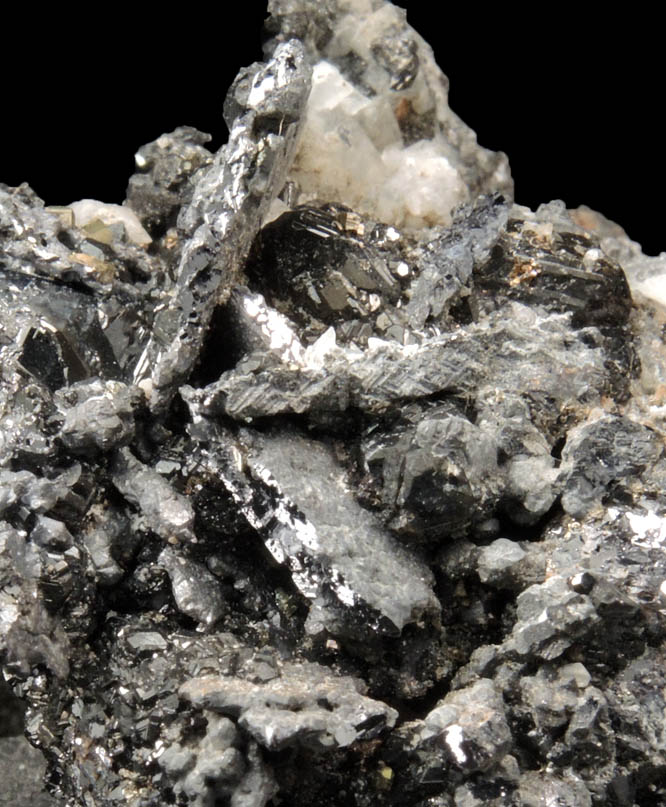 Acanthite, Sphalerite and Galena (Spinel-law twinned crystals) from San Antonio el Grande Mine, Santa Eulalia, Aquiles Serdán, Chihuahua, Mexico