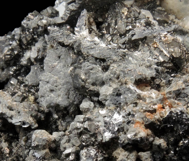 Acanthite, Sphalerite and Galena (Spinel-law twinned crystals) from San Antonio el Grande Mine, Santa Eulalia, Aquiles Serdn, Chihuahua, Mexico