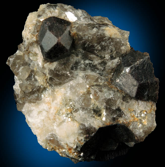 Almandine in Quartz and Albite from 65th Street at Columbus Avenue, New York City, Manhattan Island, New York County, New York