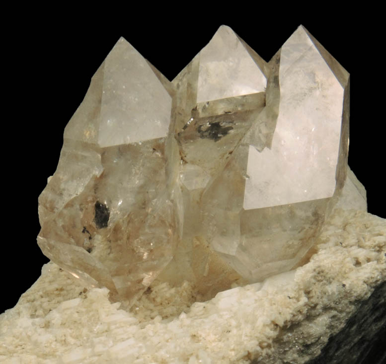 Quartz (parallel growth) and Cookeite over Milky Quartz from Tamminen Quarry, Greenwood, Oxford County, Maine