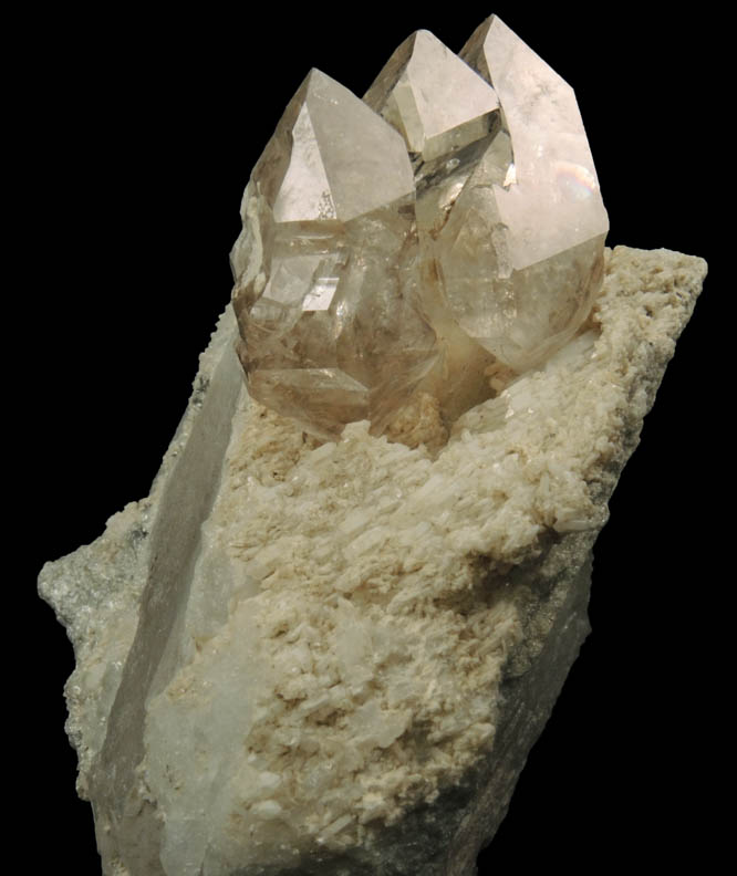 Quartz (parallel growth) and Cookeite over Milky Quartz from Tamminen Quarry, Greenwood, Oxford County, Maine