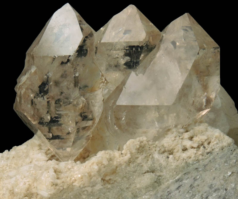 Quartz (parallel growth) and Cookeite over Milky Quartz from Tamminen Quarry, Greenwood, Oxford County, Maine