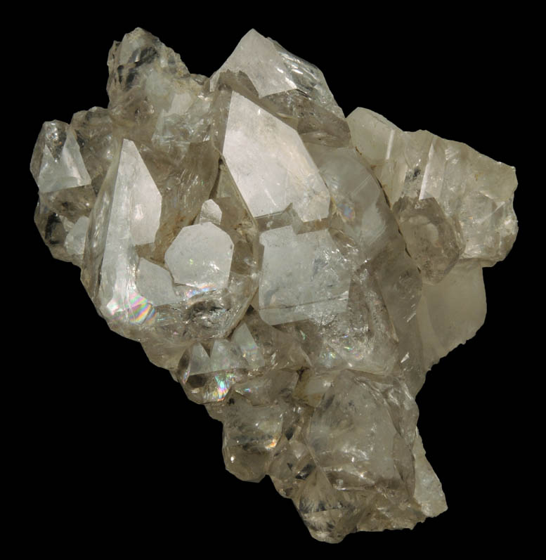 Quartz (parallel growth) over Milky Quartz from Tamminen Quarry, Greenwood, Oxford County, Maine