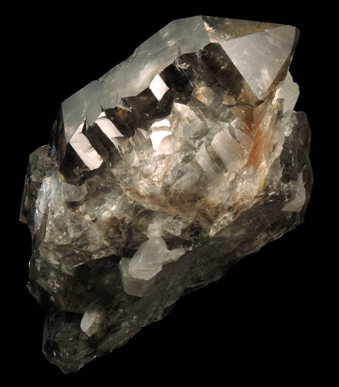 Quartz var. Smoky Quartz (parallel growth) from Tamminen Quarry, Greenwood, Oxford County, Maine