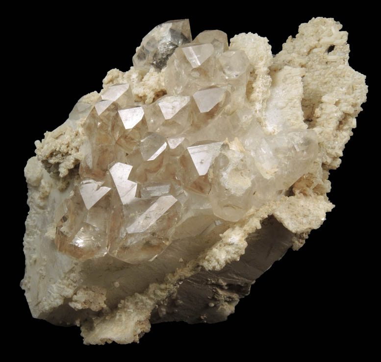 Quartz (parallel growth) and Cookeite over Milky Quartz from Tamminen Quarry, Greenwood, Oxford County, Maine