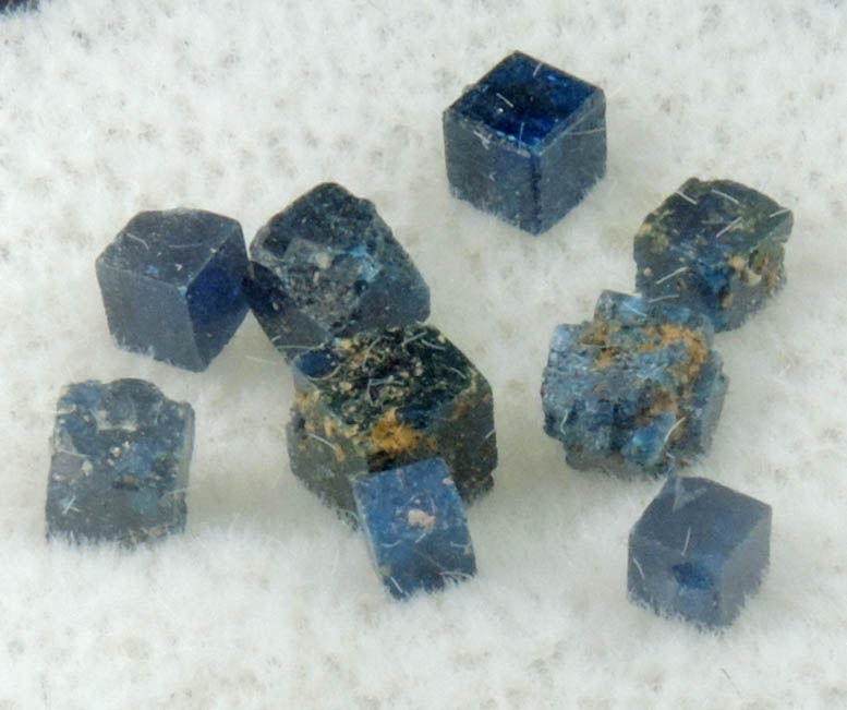 Boleite (set of 9 crystals) from Amelia Mine, Boleo District, near Santa Rosala, Baja California Sur, Mexico (Type Locality for Boleite)