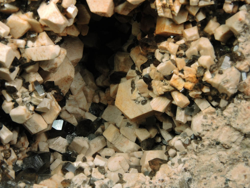 Microcline, Smoky Quartz, Fluorite from southeast slope of Grant Peak, Ossipee Mountains, Carroll County, New Hampshire