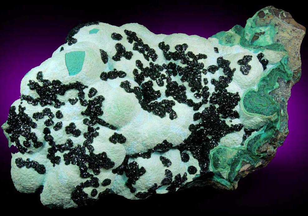 Malachite on Chrysocolla from Lubumbashi, Katanga Copperbelt, Haut-Katanga Province, Democratic Republic of the Congo