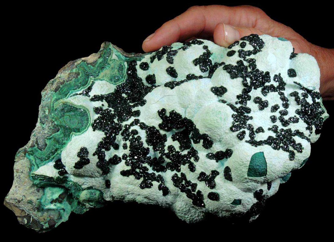 Malachite on Chrysocolla from Lubumbashi, Katanga Copperbelt, Haut-Katanga Province, Democratic Republic of the Congo