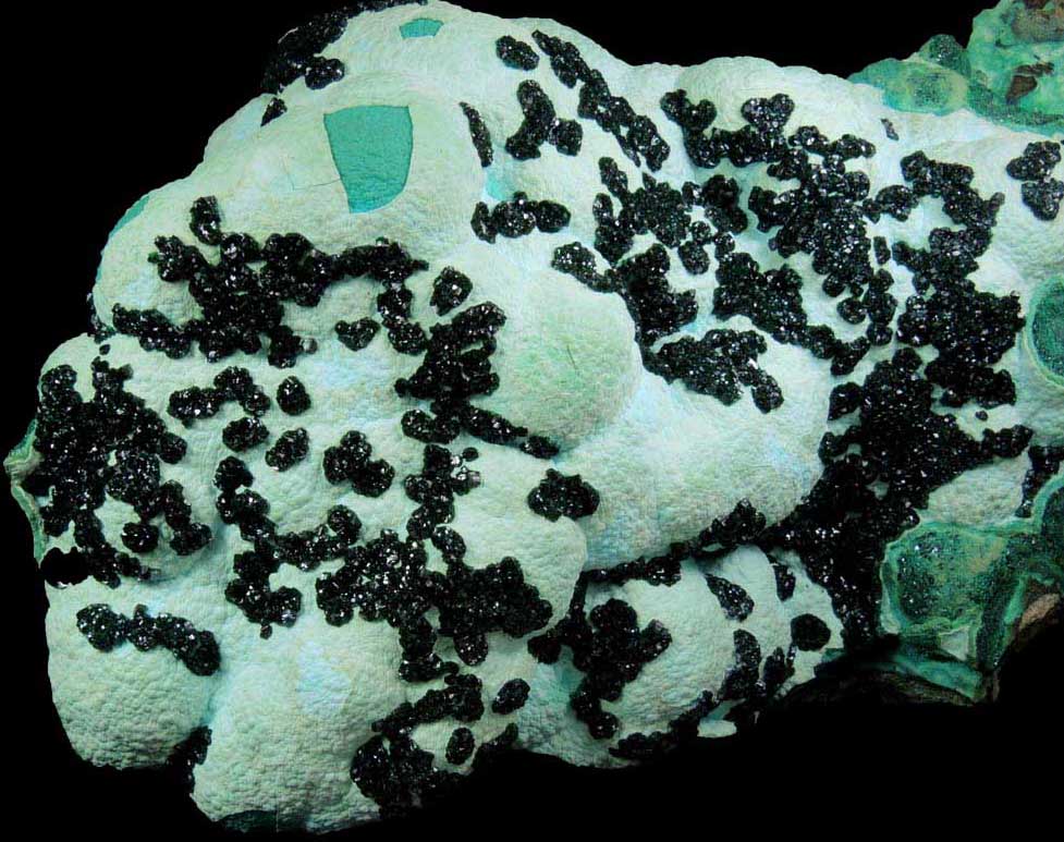 Malachite on Chrysocolla from Lubumbashi, Katanga Copperbelt, Haut-Katanga Province, Democratic Republic of the Congo