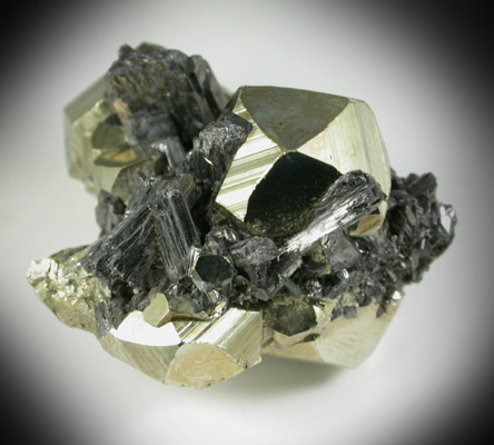 Enargite on Pyrite from Leonard Mine, Butte Mining District, Summit Valley, Silver Bow County, Montana