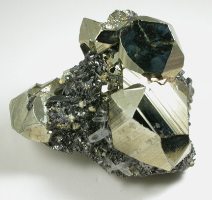 Enargite on Pyrite from Leonard Mine, Butte Mining District, Summit Valley, Silver Bow County, Montana