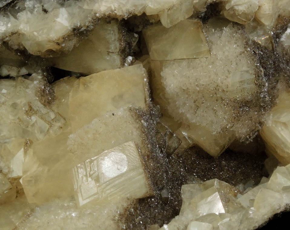 Calcite with Stilbite from Long Dock Co. Bergen Tunnel (complete 1861), Hudson County, New Jersey