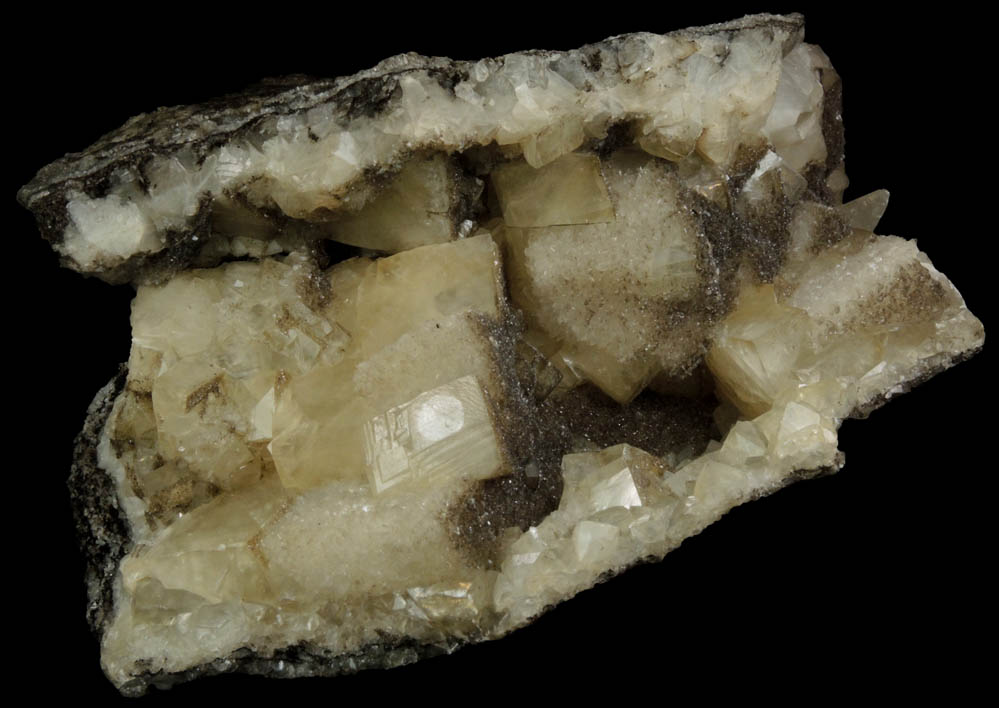 Calcite with Stilbite from Long Dock Co. Bergen Tunnel (complete 1861), Hudson County, New Jersey