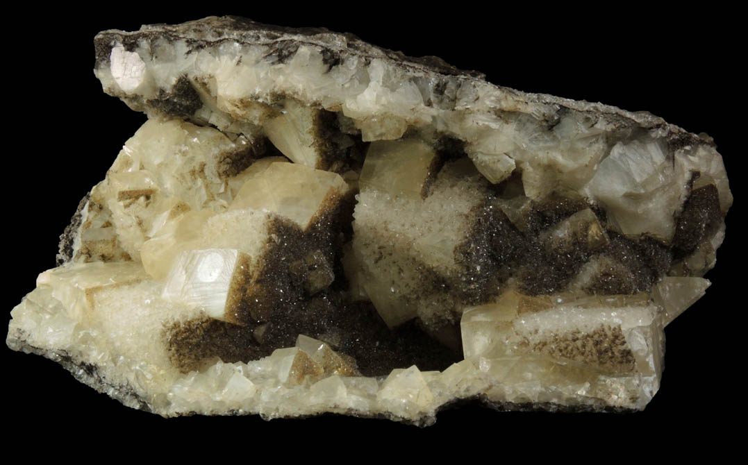 Calcite with Stilbite from Long Dock Co. Bergen Tunnel (complete 1861), Hudson County, New Jersey