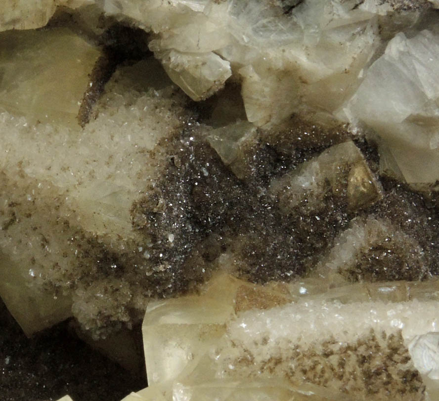 Calcite with Stilbite from Long Dock Co. Bergen Tunnel (complete 1861), Hudson County, New Jersey