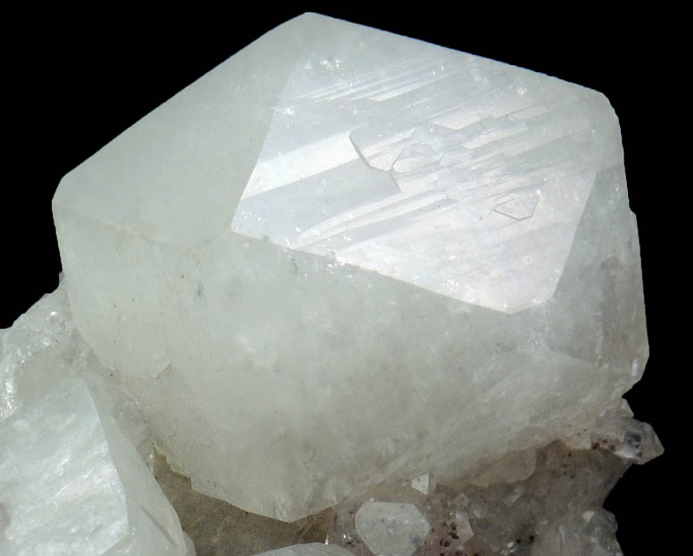 Apophyllite on Quartz with Calcite from Lower New Street Quarry, Paterson, Passaic County, New Jersey