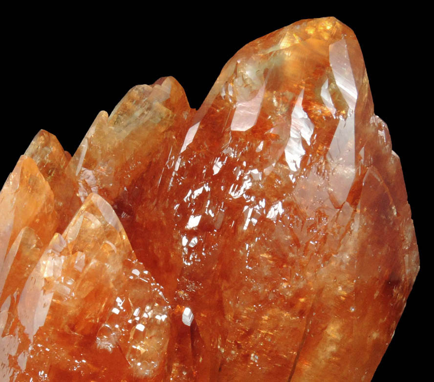 Calcite (with deep golden-orange color) from Elmwood Mine, Carthage, Smith County, Tennessee