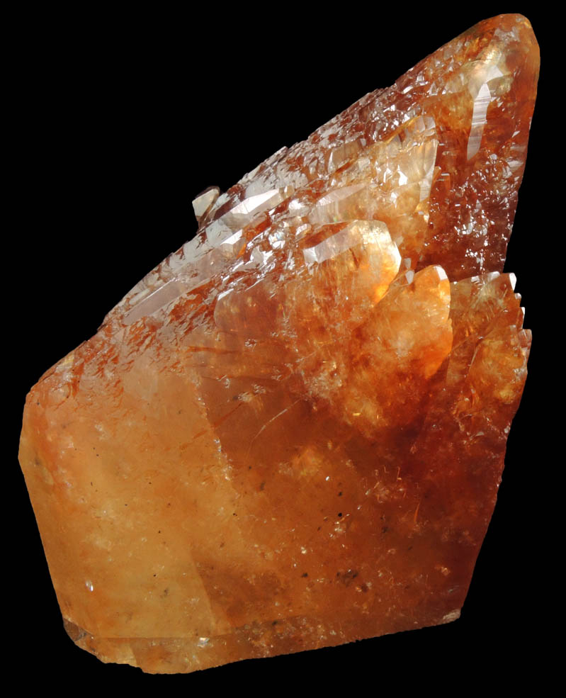 Calcite (with deep golden-orange color) from Elmwood Mine, Carthage, Smith County, Tennessee