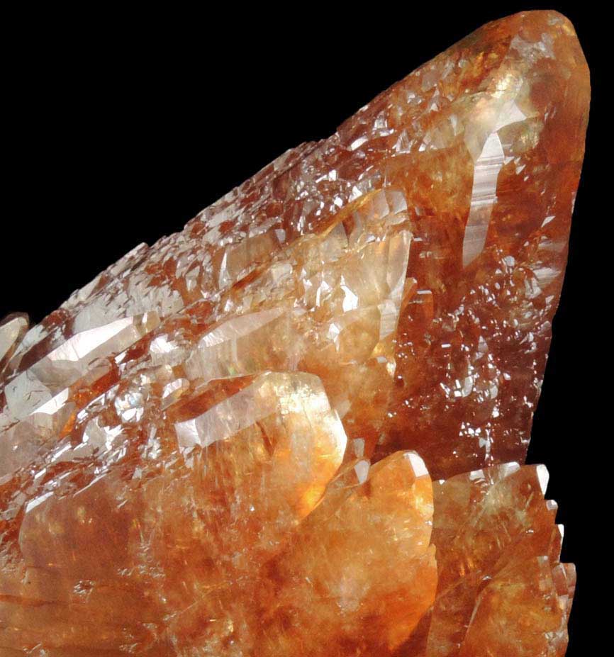 Calcite (with deep golden-orange color) from Elmwood Mine, Carthage, Smith County, Tennessee