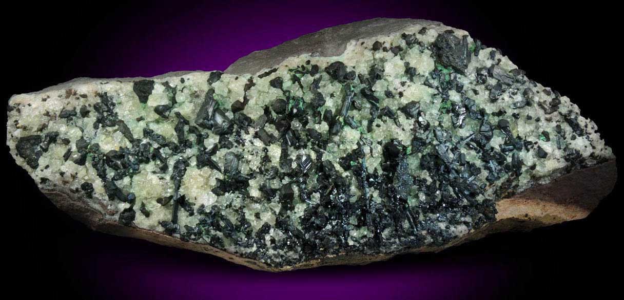 Chalcocite with Chrysocolla embedded in Calcite vein from Chimney Rock Quarry, Bound Brook, Somerset County, New Jersey