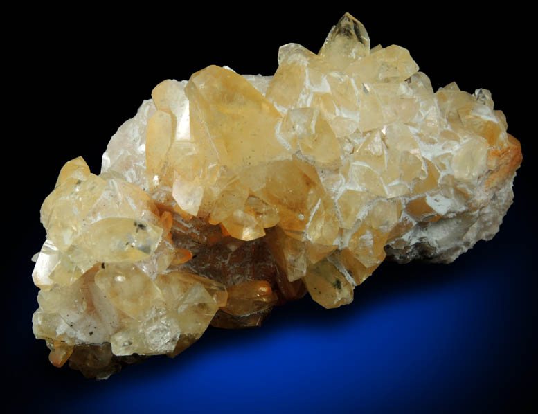 Calcite over Dolomite with Hydrozincite from Mina La Cuerre, Rionansa, La Florida, Sierra de Arnero, Cantabria, Spain