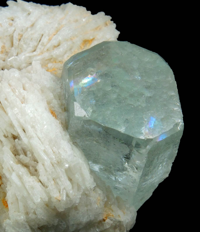 Beryl var. Aquamarine in Albite from Skardu District, Baltistan, Gilgit-Baltistan, Pakistan