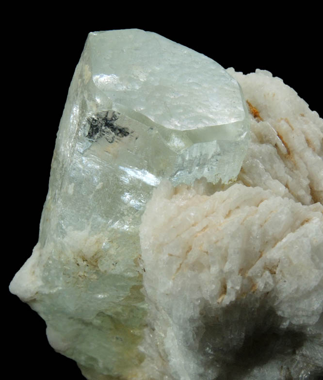 Beryl var. Aquamarine in Albite from Skardu District, Baltistan, Gilgit-Baltistan, Pakistan