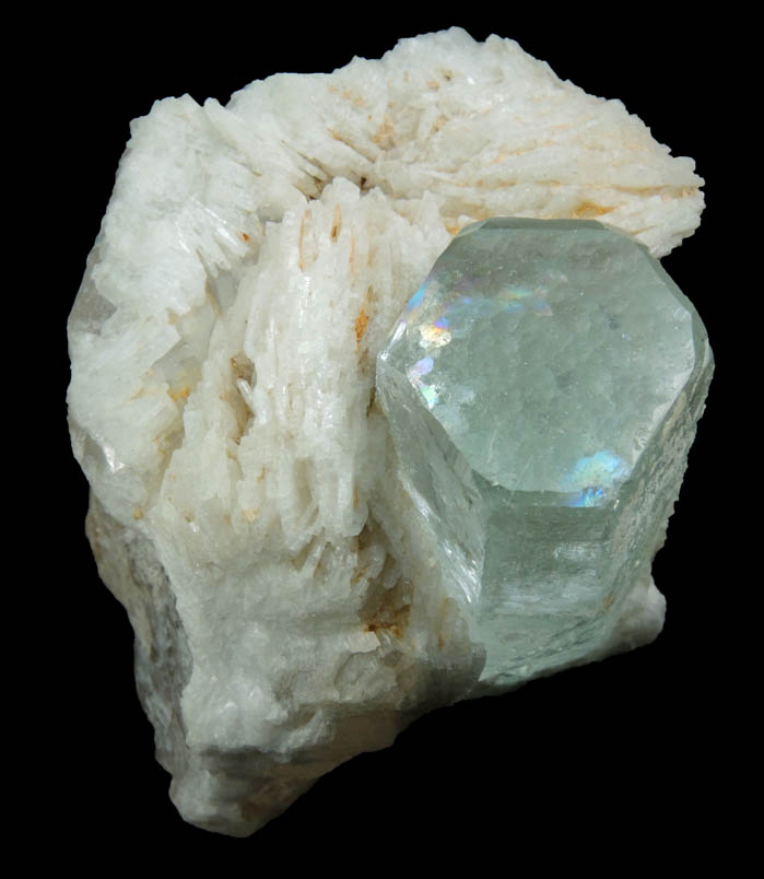 Beryl var. Aquamarine in Albite from Skardu District, Baltistan, Gilgit-Baltistan, Pakistan