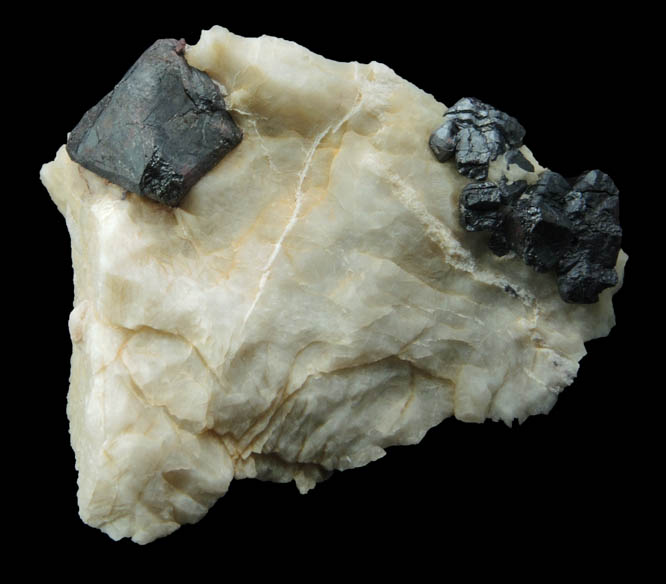 Franklinite in Calcite with minor Willemite from Sterling Mine, Ogdensburg, Sterling Hill, Sussex County, New Jersey (Type Locality for Franklinite)
