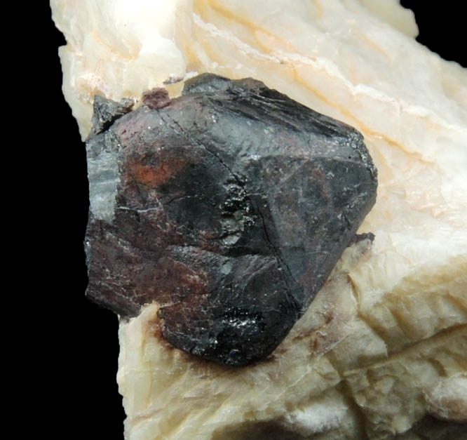 Franklinite in Calcite with minor Willemite from Sterling Mine, Ogdensburg, Sterling Hill, Sussex County, New Jersey (Type Locality for Franklinite)