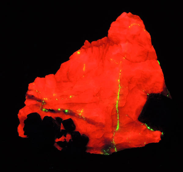 Franklinite in Calcite with minor Willemite from Sterling Mine, Ogdensburg, Sterling Hill, Sussex County, New Jersey (Type Locality for Franklinite)