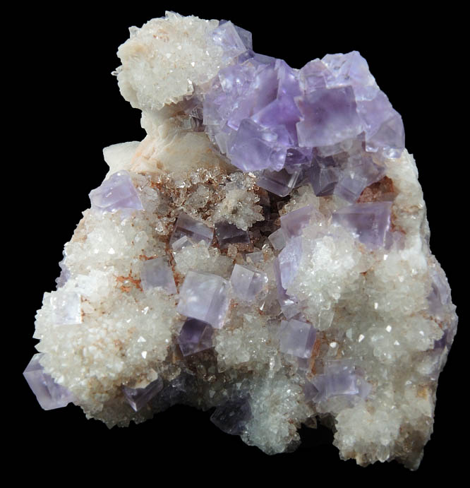 Fluorite on Quartz with Barite from Caravia-Berbes District, Asturias, Spain