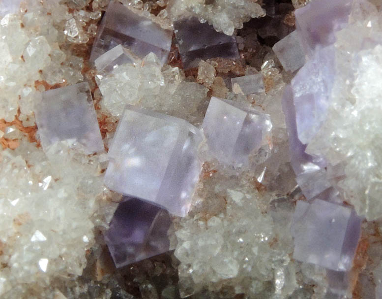 Fluorite on Quartz with Barite from Caravia-Berbes District, Asturias, Spain