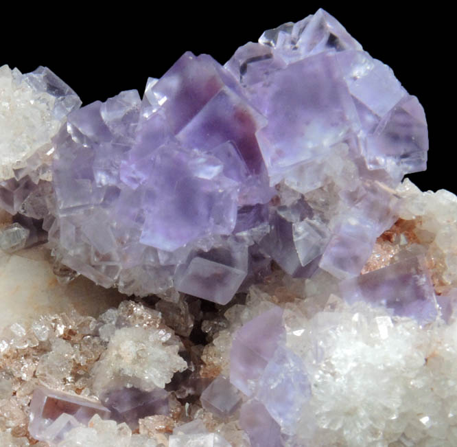 Fluorite on Quartz with Barite from Caravia-Berbes District, Asturias, Spain