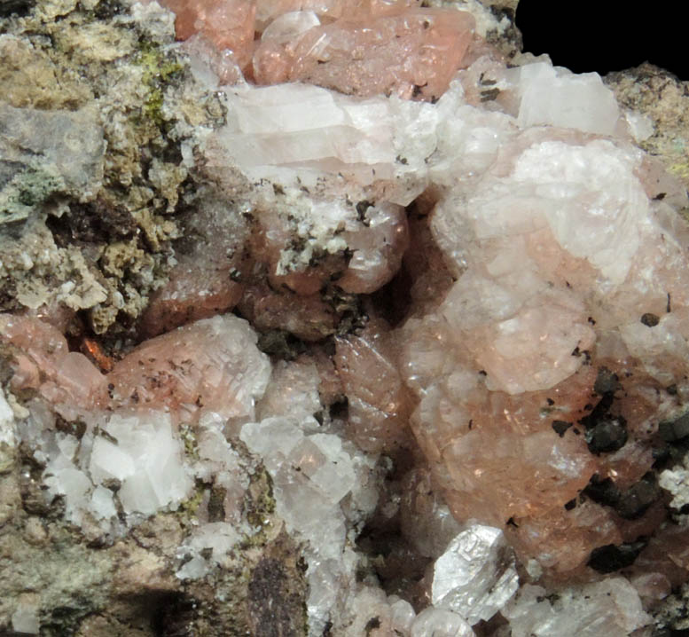 Calcite with native Copper inclusions from Calumet, Keweenaw Peninsula Copper District, Houghton County, Michigan