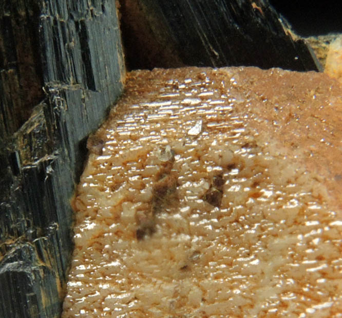 Arfvedsonite (rare twinned terminated Arfvedsonite crystal) with Microcline and Zircon from Hurricane Mountain, east of Intervale, Carroll County, New Hampshire