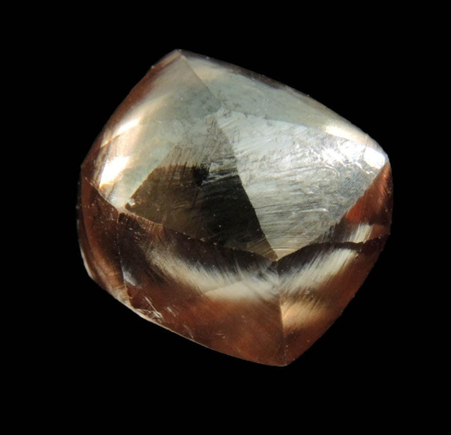 Diamond (4.10 carat cognac-colored gem-grade tetrahexahedral crystal) from Argyle Mine, Kimberley, Western Australia, Australia