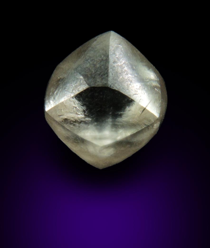 Diamond (0.65 carat gem-grade yellow dodecahedral rough diamond) from Almazy Anabara Mine, Sakha (Yakutia) Republic, Siberia, Russia