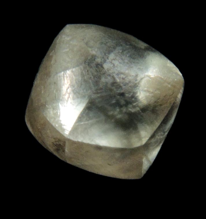 Diamond (0.65 carat gem-grade yellow dodecahedral rough diamond) from Almazy Anabara Mine, Sakha (Yakutia) Republic, Siberia, Russia