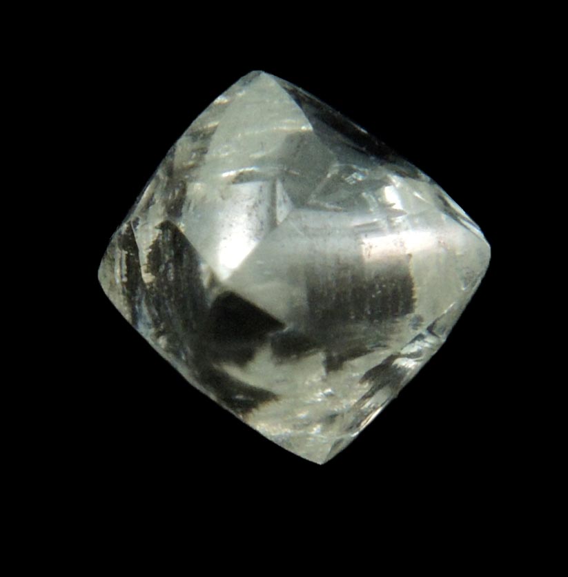 Diamond (0.61 carat pale-yellow dodecahedral crystal) from Almazy Anabara Mine, Sakha (Yakutia) Republic, Siberia, Russia