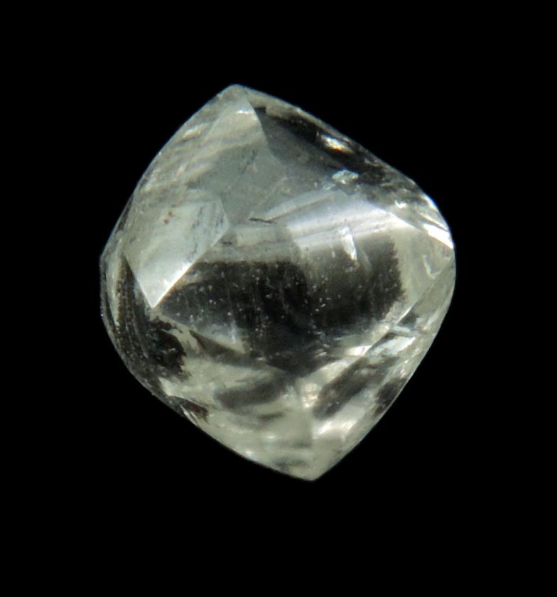 Diamond (0.61 carat pale-yellow dodecahedral crystal) from Almazy Anabara Mine, Sakha (Yakutia) Republic, Siberia, Russia