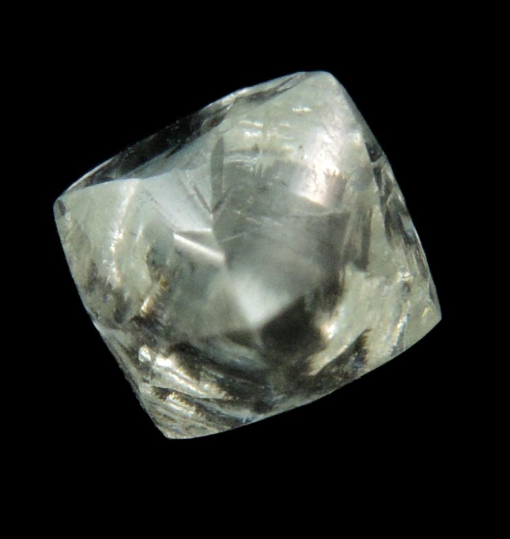 Diamond (0.61 carat pale-yellow dodecahedral crystal) from Almazy Anabara Mine, Sakha (Yakutia) Republic, Siberia, Russia