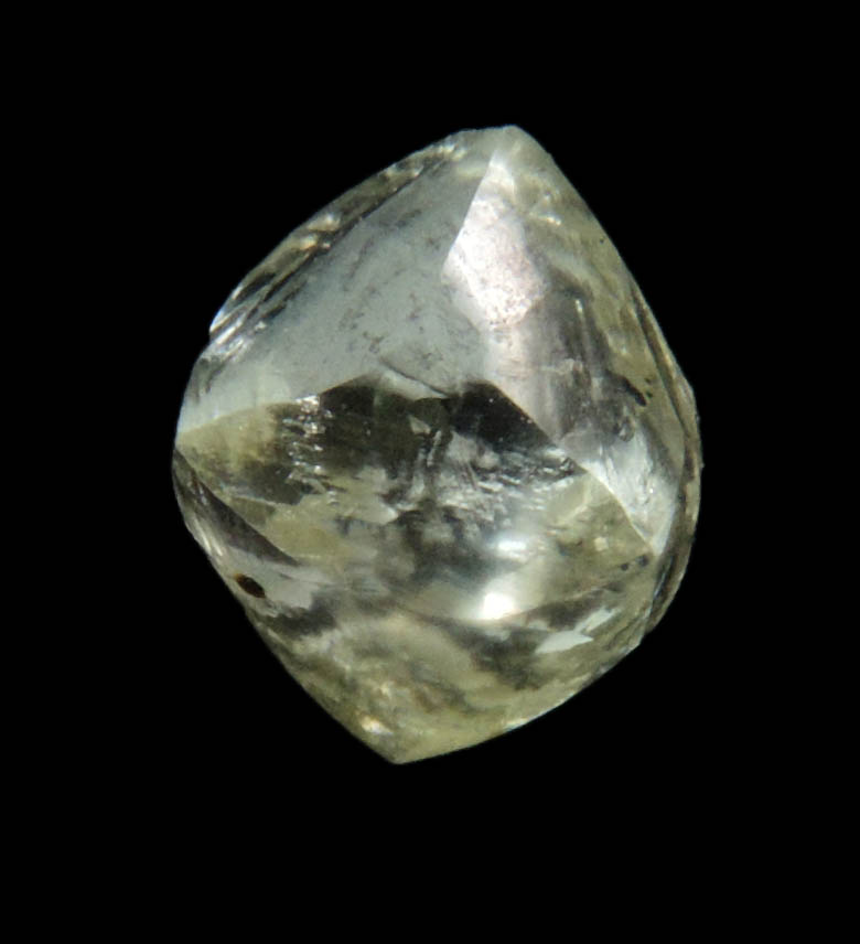 Diamond (0.81 carat yellow octahedral uncut diamond) from Almazy Anabara Mine, Sakha (Yakutia) Republic, Siberia, Russia